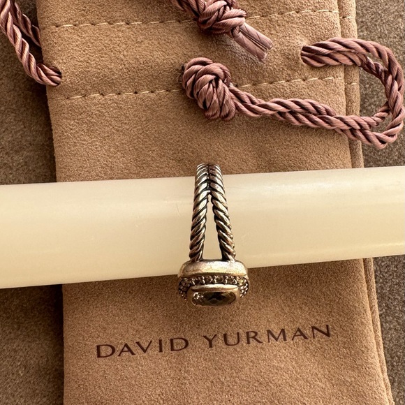 David Yurman Petite Albion Morganite & Diamond Ring, Size 6 - Picture 10 of 12